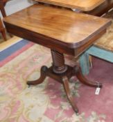 A Regency mahogany tea table W.86cm