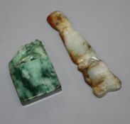 Two Chinese jadeite carvings