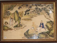 A Chinese print of a painting on fabric, 60 x 86cm