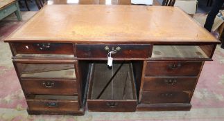 A George III mahogany pedestal partner's desk a.f. W.152cm