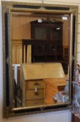 A Victorian style rectangular bevelled edge wall mirror W.77cm