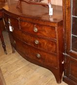 A 19th century mahogany bowfront chest of drawers W.100cm