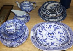 A quantity of Spode Italian pattern blue and white china and Old Willow blue and white china