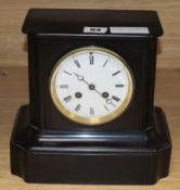 A black slate mantel clock