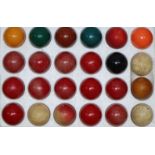 A set of ivory snooker balls