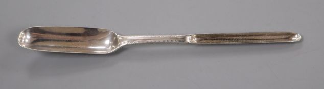 A George III silver feather edge marrow scoop, Charles Hougham, London, 1780, 21.2cm.