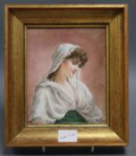 A German porcelain plaque of a lady