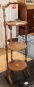 An Edwardian folding cake stand W.27cm