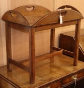 A mahogany butler's tray on stand W.74cm