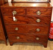 A George III mahogany caddy top chest of drawers W.91cm