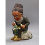 A German Heissner terracotta gnome height 32cm