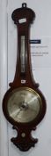 A Victorian rosewood wheel barometer by Steward of Cornhill, London H.103cm
