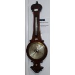 A Victorian rosewood wheel barometer by Steward of Cornhill, London H.103cm