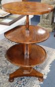 A Victorian figured walnut metamorphic dumb waiter W.56cm