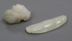 Two Chinese jade carvings, white