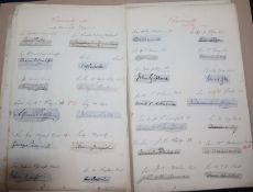 A collection of autograph material and ephemera, including a folder of autographs on piece collected