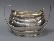 A George III silver two handled oval sugar bowl, by Robert & David Hennell, London, 1801 (a.f.), 7