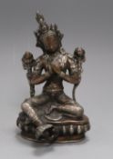 A mixed metal Indian deity height 18cm