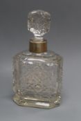 A Victorian silver mounted spherical cut glass scent bottle
