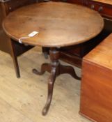 A George III oak tripod table W.74cm