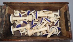 A turned bone chess set