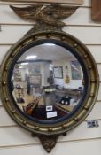 A Regency design convex wall mirror W.52cm