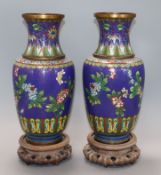 A pair of cloisonne vases height 32cm