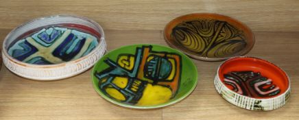Four pieces of Poole pottery
