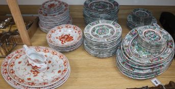 Two part sets of Oriental dinnerware