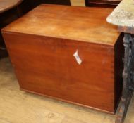 A late 19th century camphorwood chest W.75cm