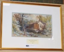 J. Burrell Smith (1822-1897), watercolour, 'Ianercost Mill, Cumberland', signed and dated 1866, 16 x