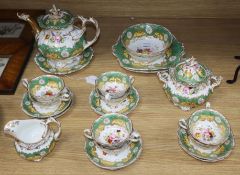 A Coalport felspar porcelain tea service, c.1820-5, pattern no. 2/563,
