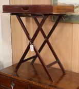 A Victorian mahogany butler's tray on stand W.71cm