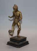 A bronze Asian figure with a ball height 21cm