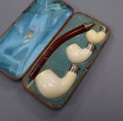 A cased Meerschaum pipe