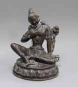 A small Tibetan bronze Buddha height 13.5cm