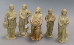 Five Chinese Cultural Revolution soapstone figures