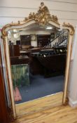 A 19th century carved giltwood and gesso overmantel mirror H.160cm