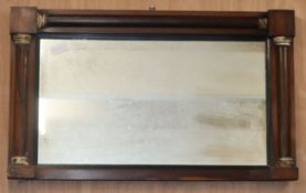 A Victorian rosewood overmantel mirror W.67cm