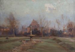 Attributed to Ernest Arthur Rowe (1863-1922)oil on wooden panelKennington Parktilted and dated 4.9.