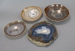 Four agate dishes