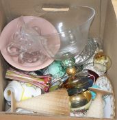 A box of assorted ceramics / glassware