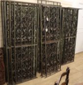 Two sections of wrought iron railings, approximate length 53.5ft, Height 5ft 11"