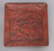 A Chinese lacquer tray, 18th century width 26cm