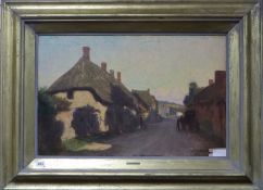 Brook Harrison, oil on canvas, Dorset village, signed, 46 x 70cm