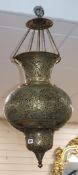 A large brass mosque lamp