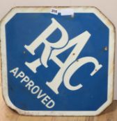 A double sided RAC enamel sign