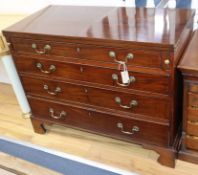 A Georgian mahogany batchelor's chest of drawers with fold-over top W.102cm