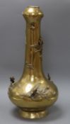 A large Chinese Wanli bronze garlic neck vase with Xuande mark height 54cm