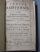 Ernulf, Bishop of Rochester; Hutton, Leonard - Textus Roffensis, Accedunt, Professionum Antiquorum